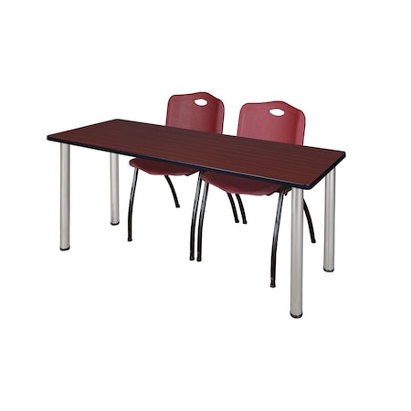 Kee Rectangle Tables > Training Tables > Kee Table & Chair Sets, 66 W, 24 L, 29 H, Mahogany MT6624MHBPCM47BY